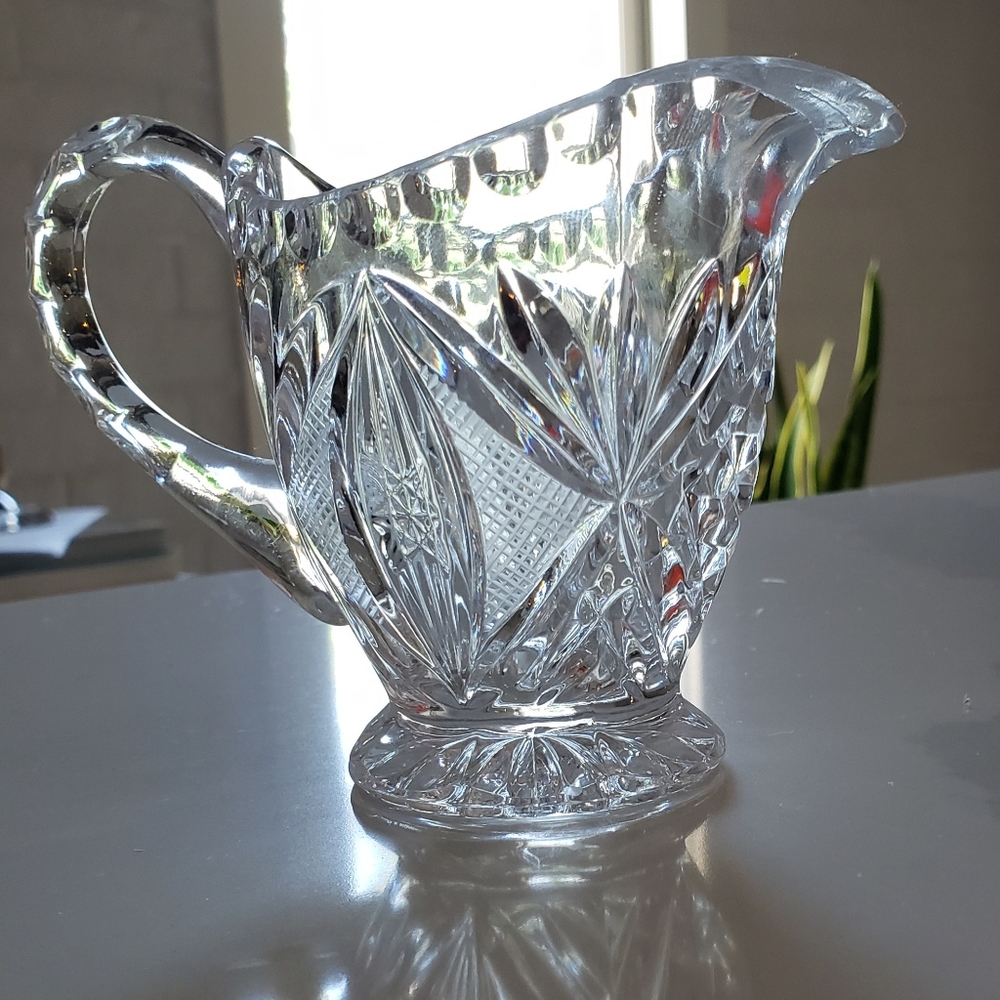 Vintage Crystal Pitcher, Pre-owned, small